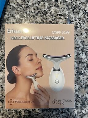Erison Neck Face Lifting Massager - White & Silver